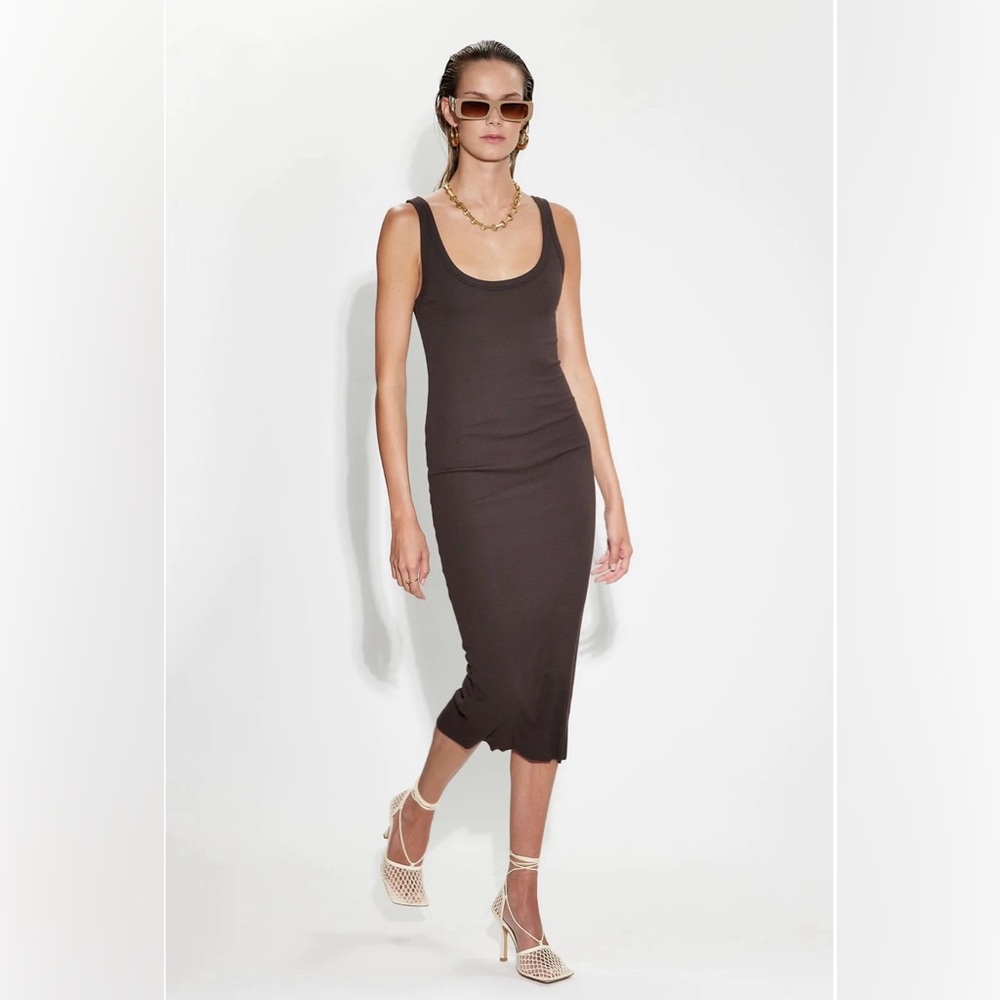Cotton Citizen Espresso Sleeveless Midi Dress